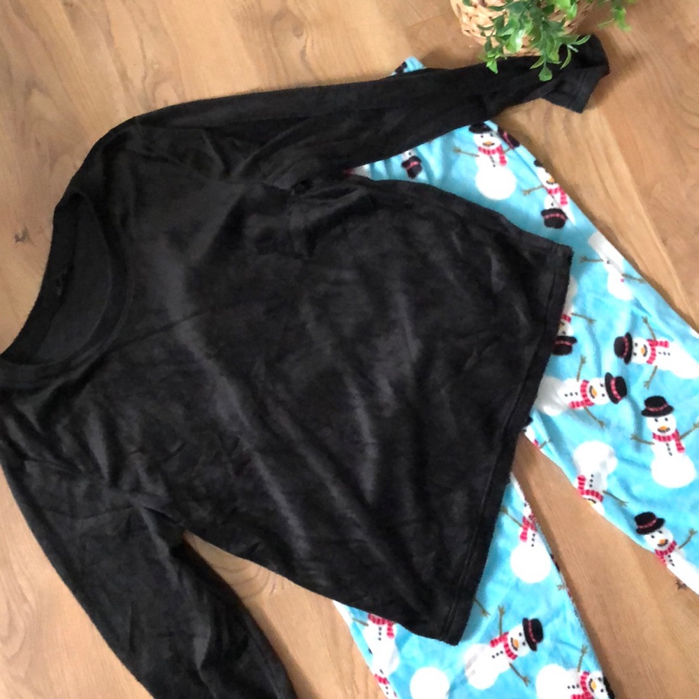 Snowman pajama set fleece NWOT